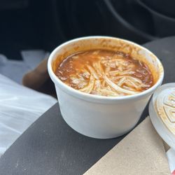 Village Pizza - Chili for $6.50. Is a joke