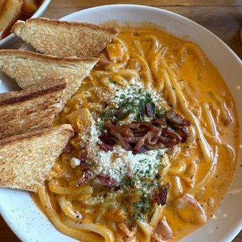 Cafe HwaSan - Kimchi Bacon Creamy Udon - Korean Near Me - Plano, Texas