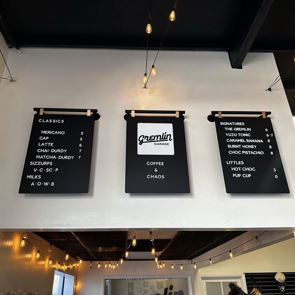 Gremlin Garage - Menu 3/2026 - Coffee & Tea Near Me - Costa Mesa, California