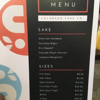 Colorado Sake - Menu - Breweries Near Me - Denver, Colorado