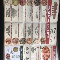 Hometown Pizza - Side view of brochure Menu