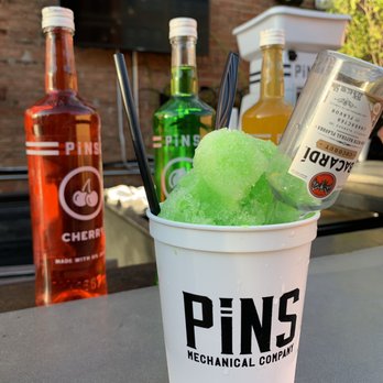 Pins Mechanical - Lime and coconut rum slushie at the rooftop - Bowling Near Me - Cincinnati, Ohio