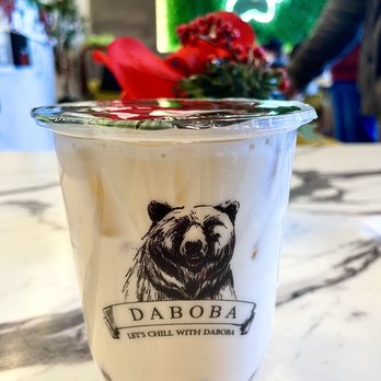 Daboba - Honey pearl green milk tea. So good. Boba was perfect texture - Bubble Tea Near Me - Houston, Texas