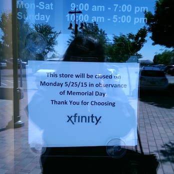 Xfinity Store by Comcast - Closed sign on door. Phone rep said they were open. Why do I even call to verify? - Television Service Providers Near Me - Dublin, California Xfinity Store by Comcast - Closed sign on door. Phone rep said they were open. Why do I even call to verify? - Television Service Providers Near Me - Dublin, California