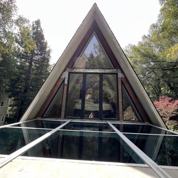 Sunshine Window Cleaning - Pyramid windows above a sunroom in Kentfield. - Window Washing Near Me - Novato, California
