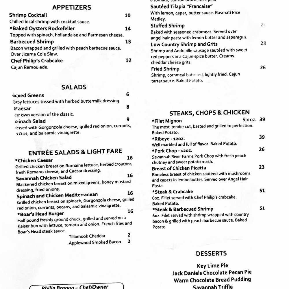 Boars Head Menu