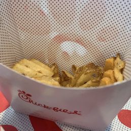 Waffle fries almost gone. Pretty good. Waffle fries almost gone. Pretty good.
