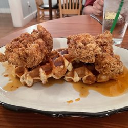 The Porch on the Green - Spicy chicken and waffle