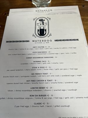 Menu photo 2 Waterdog Kitchen + Bar Warren, RI