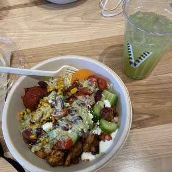 CAVA - Grains and greens bowl and cucumber mint lime drink - Salad Near Me - Alpharetta, Georgia CAVA - Grains and greens bowl and cucumber mint lime drink - Salad Near Me - Alpharetta, Georgia