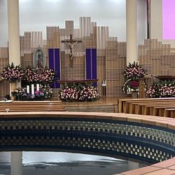 St Elizabeth Ann Seton Catholic Church - Altar view from the Baptismal Fountain