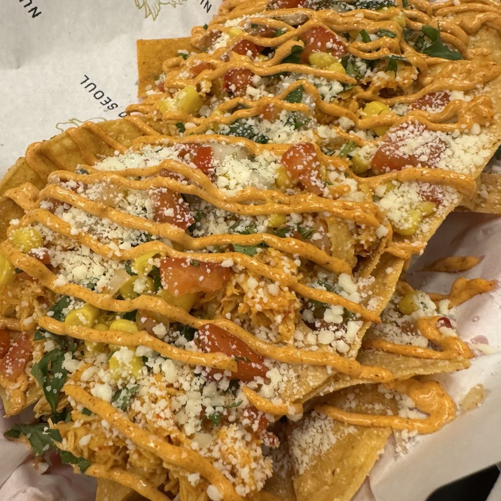 Nuevo Seoul - Pulled Chicken Nachos - Asian Fusion Near Me - Detroit, Michigan Nuevo Seoul - Pulled Chicken Nachos - Asian Fusion Near Me - Detroit, Michigan