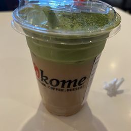 Matcha Latte with light ice and 50% sweetness Matcha Latte with light ice and 50% sweetness