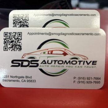 SDS Automotive - Business Card - Oil Change Stations Near Me - Sacramento, California SDS Automotive - Business Card - Oil Change Stations Near Me - Sacramento, California