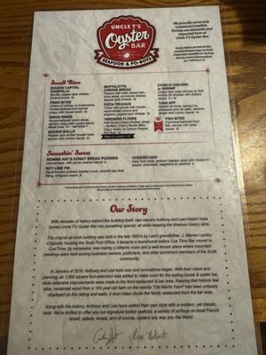 Menu photo 2 Uncle T's Oyster Bar Scott, LA