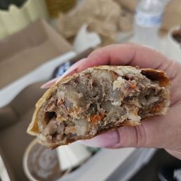 Pic to show how stuffed these Pastys are! Beef Pasty Delicious!