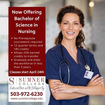 Sumner College - Sumner College is now offering a Bachelor of Science Degree in Nursing. Learn more today! - Nursing Schools Near Me - Portland, Oregon Sumner College - Sumner College is now offering a Bachelor of Science Degree in Nursing. Learn more today! - Nursing Schools Near Me - Portland, Oregon