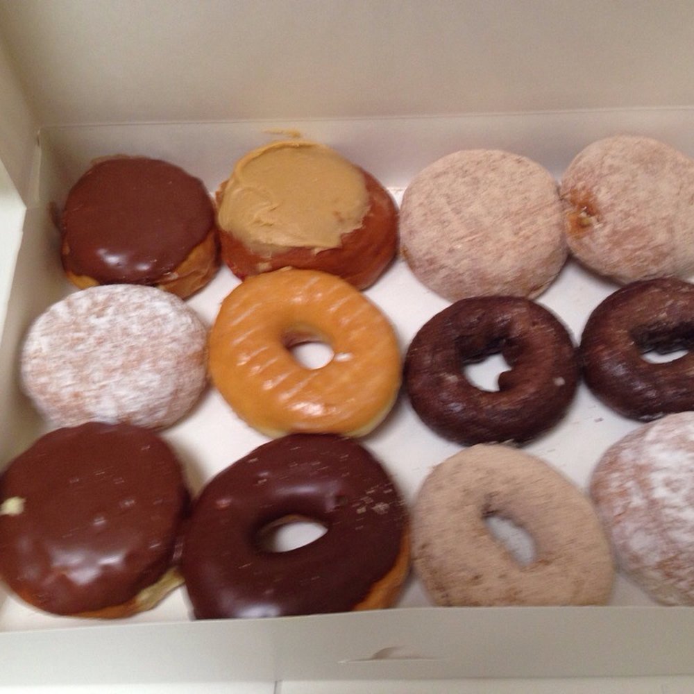 Assortment of donuts- Boston Kreme, peanut butter and jelly, chocolate, glazed, cinnamon, jelly filled, etc. Assortment of donuts- Boston Kreme, peanut butter and jelly, chocolate, glazed, cinnamon, jelly filled, etc.