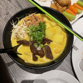 My Vegan - Yellow Curry Noodle 5 Pieces Soy Chicken Drumsticks - Thai Near Me - Pasadena, California My Vegan - Yellow Curry Noodle 5 Pieces Soy Chicken Drumsticks - Thai Near Me - Pasadena, California