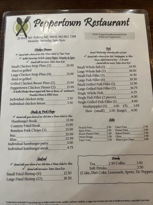 Menu photo 1 Peppertown Restaurant Mantachie, MS Menu photo 1 Peppertown Restaurant Mantachie, MS
