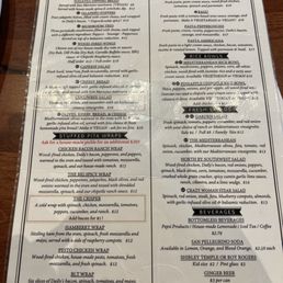 Menu as of August 2024