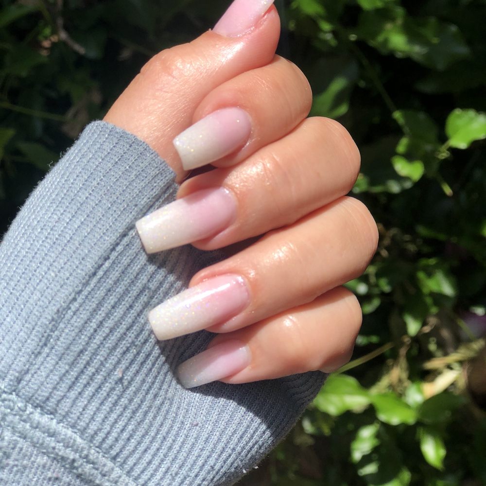 Unique Nails & Spa - Ombré with glitter powder tips - Nail Salons Near Me - Redondo Beach, California Unique Nails & Spa - Ombré with glitter powder tips - Nail Salons Near Me - Redondo Beach, California