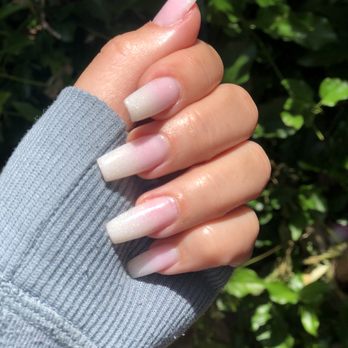 Unique Nails & Spa - Ombré with glitter powder tips - Nail Salons Near Me - Redondo Beach, California