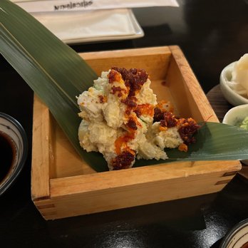 Shigotonin - Potato salad - they pair it with chili crisp - Japanese Near Me - Las Vegas, Nevada Shigotonin - Potato salad - they pair it with chili crisp - Japanese Near Me - Las Vegas, Nevada