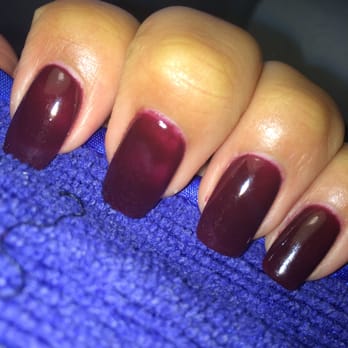 Classy Lashes & Nails Spa  - Middle finger has patches of lighter shade. So does a little of the pointer finger. (Left Hand) - Nail Salons Near Me - Carrollton, Texas