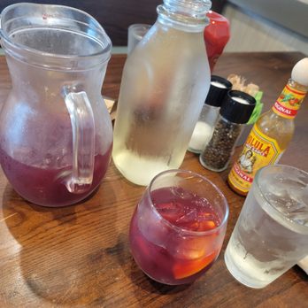 First Watch - pitcher of blueberry sangria, and pitcher of water - Breakfast & Brunch Near Me - Baytown, Texas