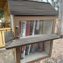 Little Free Library - South Coast Goleta Train Museum - Has a cute handle and windows