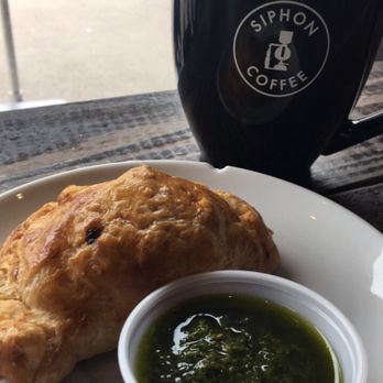 Siphon Coffee - Chicken empanada and drip coffee. - Cafes Near Me - Houston, Texas