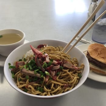 Sam Sato's - My large order of dry mein, broth and a hamburger deluxe. heaven. - Bakeries Near Me - Wailuku, Hawaii Sam Sato's - My large order of dry mein, broth and a hamburger deluxe. heaven. - Bakeries Near Me - Wailuku, Hawaii