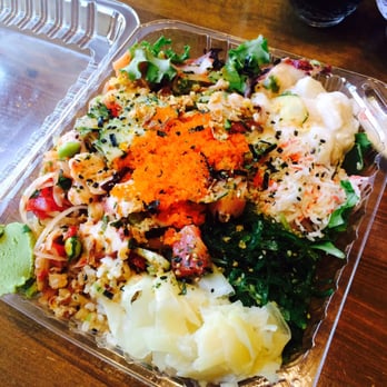 Poke Salad Bar - Large 4 scoop bowl @PokeSaladBar #Scallops #AhiTuna #Octopus #Hamachi #BrownRice #SpringMix #Masago #Crab #SeaweedSalad - Poke Near Me - Pasadena, California Poke Salad Bar - Large 4 scoop bowl @PokeSaladBar #Scallops #AhiTuna #Octopus #Hamachi #BrownRice #SpringMix #Masago #Crab #SeaweedSalad - Poke Near Me - Pasadena, California