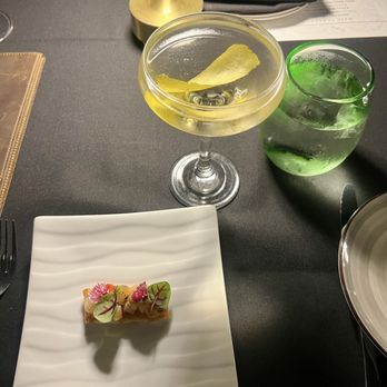 Butcher & The Bear - Vesper martini and amuse bouche - Steakhouses Near Me - Chicago, Illinois Butcher & The Bear - Vesper martini and amuse bouche - Steakhouses Near Me - Chicago, Illinois