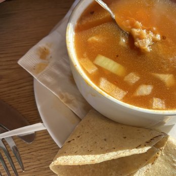 El Azteco East - Plastic pieces on the napkin (Menudo Soup) - Mexican Near Me - East Lansing, Michigan