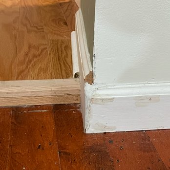 De Long Property Management - De Long Construction: what passes for "finished" trim work leading to a new kitchen addition. - Property Management Near Me - Saint Louis, Missouri De Long Property Management - De Long Construction: what passes for "finished" trim work leading to a new kitchen addition. - Property Management Near Me - Saint Louis, Missouri