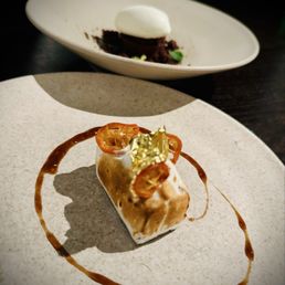 Baked Alaska (front) and the Cocoa crumble (back) Baked Alaska (front) and the Cocoa crumble (back)