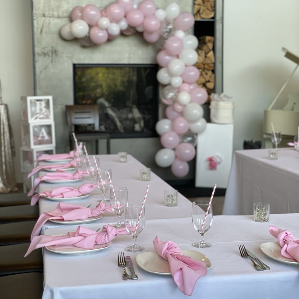 Epulo Bistro - Table set up at baby shower - Modern European Near Me - Edmonds, Washington Epulo Bistro - Table set up at baby shower - Modern European Near Me - Edmonds, Washington