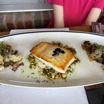 Hearth - Halibut with chimichurri, roasted cauliflower, roasted vidalia onions. - New American Near Me - Kirkland, Washington Hearth - Halibut with chimichurri, roasted cauliflower, roasted vidalia onions. - New American Near Me - Kirkland, Washington