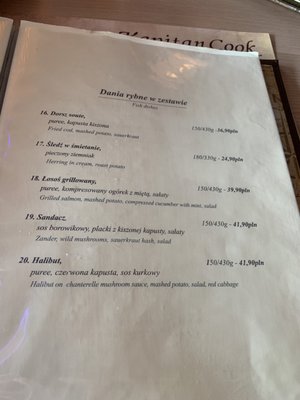 Menu photo 1 Kapitan Cook Gdynia, PM