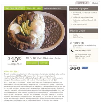 El Cafetal - Find their 50% off deal on Local Flavor. - Colombian Near Me - Indian Trail, North Carolina