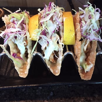 Sushi Lounge - Poway - Blackened ahi tacos - the lemon wasabi sauce on the tacos overpowered the taste of the ahi - Sushi Bars Near Me - Poway, California