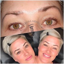 Premier Brow - Microblading Transformation!! Top picture before is not my work !!! Color correction and shape over another artist previous work !!!