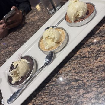 BJ's Restaurant & Brewhouse - Pizookie Trio - Pizza Near Me - Dublin, California BJ's Restaurant & Brewhouse - Pizookie Trio - Pizza Near Me - Dublin, California