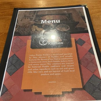Indian Pueblo Kitchen - Menu cover - New American Near Me - Albuquerque, New Mexico