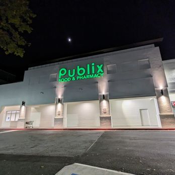 Abernathy Square - Publix storefront at Abernathy Square. Under the moonlight. 0.7x zoom on Pixel 7. - Shopping Centers Near Me - Sandy Springs, Georgia