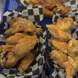 Donnellans Irish Pub - Dry rub ranch wings and wet curry wings in the back