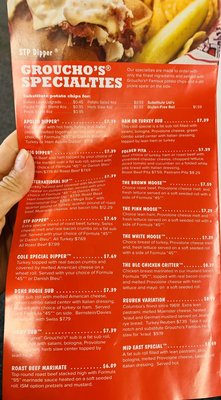 Menu photo 4 Groucho's Deli Lexington, SC