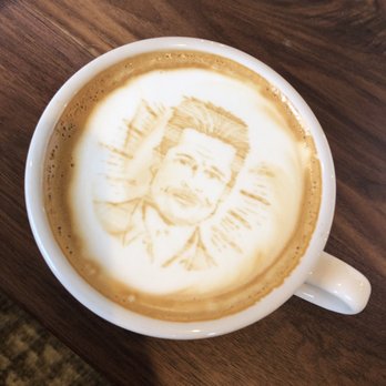 Grinder’s Coffee Bar - Brad Pitt Latte Art! - Coffee & Tea Near Me - Houston, Texas